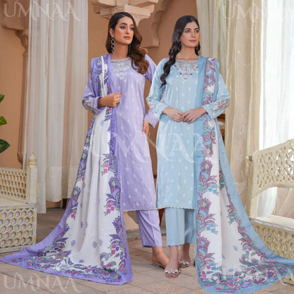 UA-189 Embroidered Linen Collection by Umnaa | Asian Clothes