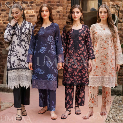UA-220 Floral Printed Linen Co-Ord Set for Women | 2 Piece Shirt & Trouser by Umnaa