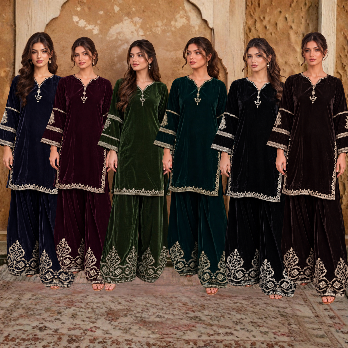 UA-315 Embroidered Farshi Shalwar Cord Set | Umnaa