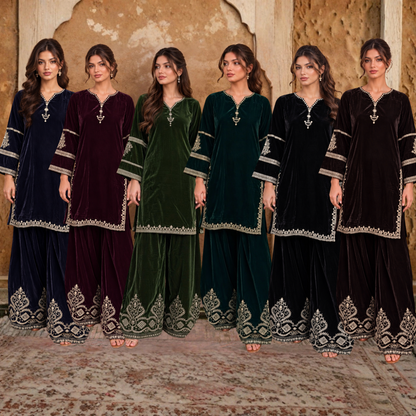 UA-315 Embroidered Farshi Shalwar Cord Set | Umnaa