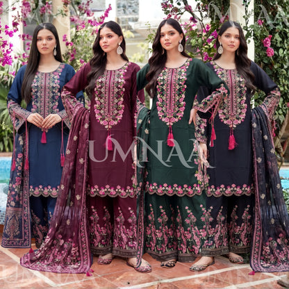 UA-335 Embroidered Viscose 3 Pc Collection Ready to Wear Pakistani Asian clothes by Umnaa