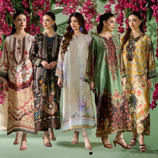 UAL-05 Printed Silk Kaftan Style Co-Ord Set Loose fit Casual Wear | Ethnic wear | ALLY'S