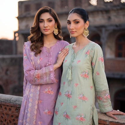 UA-267 Embroidered Cambric Cotton 3 Piece Collection by Umnaa