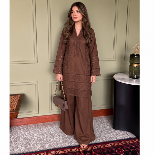 RA-41 Linen Chikankari 2 Piece Sharara | Raniya.h