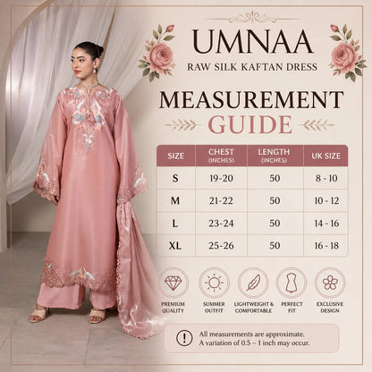 UA-203 Embroidered Festive kaftan Silk Collection by Umnaa | Pakistani Trendy Kaftan Asian Clothing