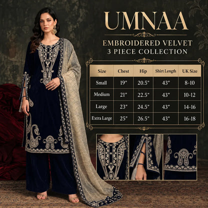 UA-308 Embroidered Velvet Collection by Umnaa