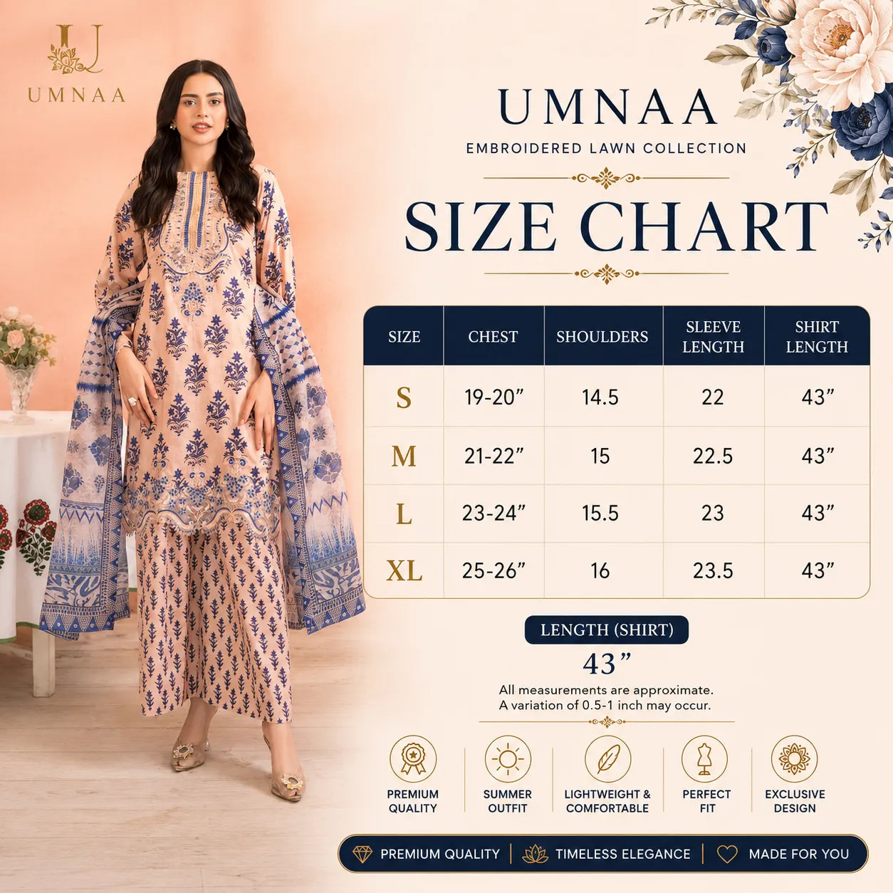 RA-37 Embroidered Printed Lawn Dress with Printed Cotton Silk Dupatta | Women's 3 Piece Summer Suit
