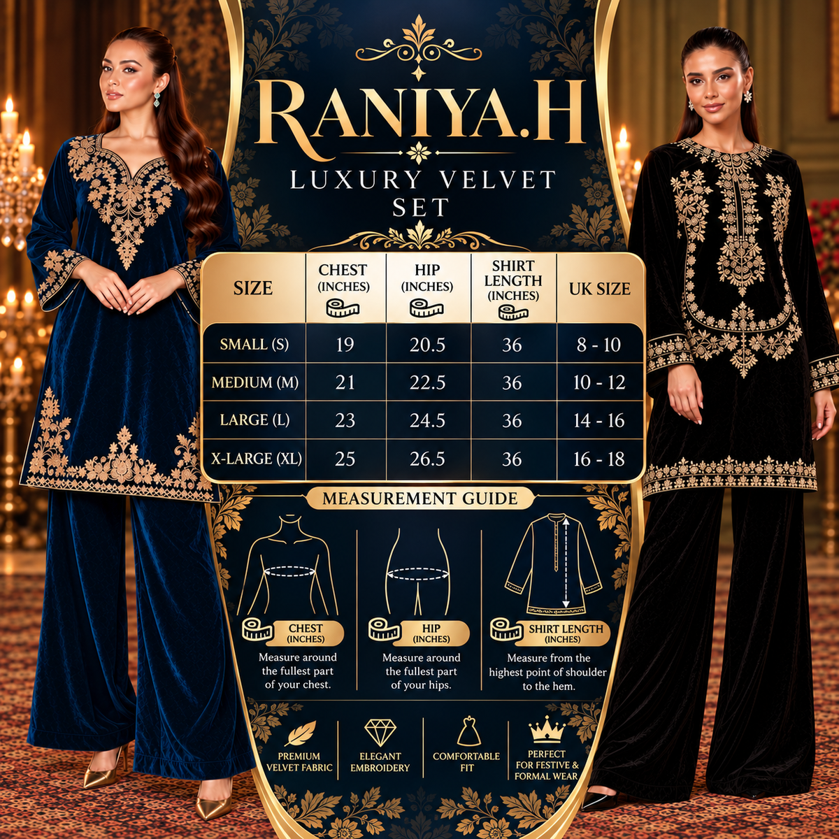 RA-42 Mehr-e-Noor Luxury Velvet Co-Ords | Raniya.h