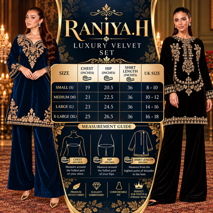 RA-42 Mehr-e-Noor Luxury Velvet Co-Ords | Raniya.h
