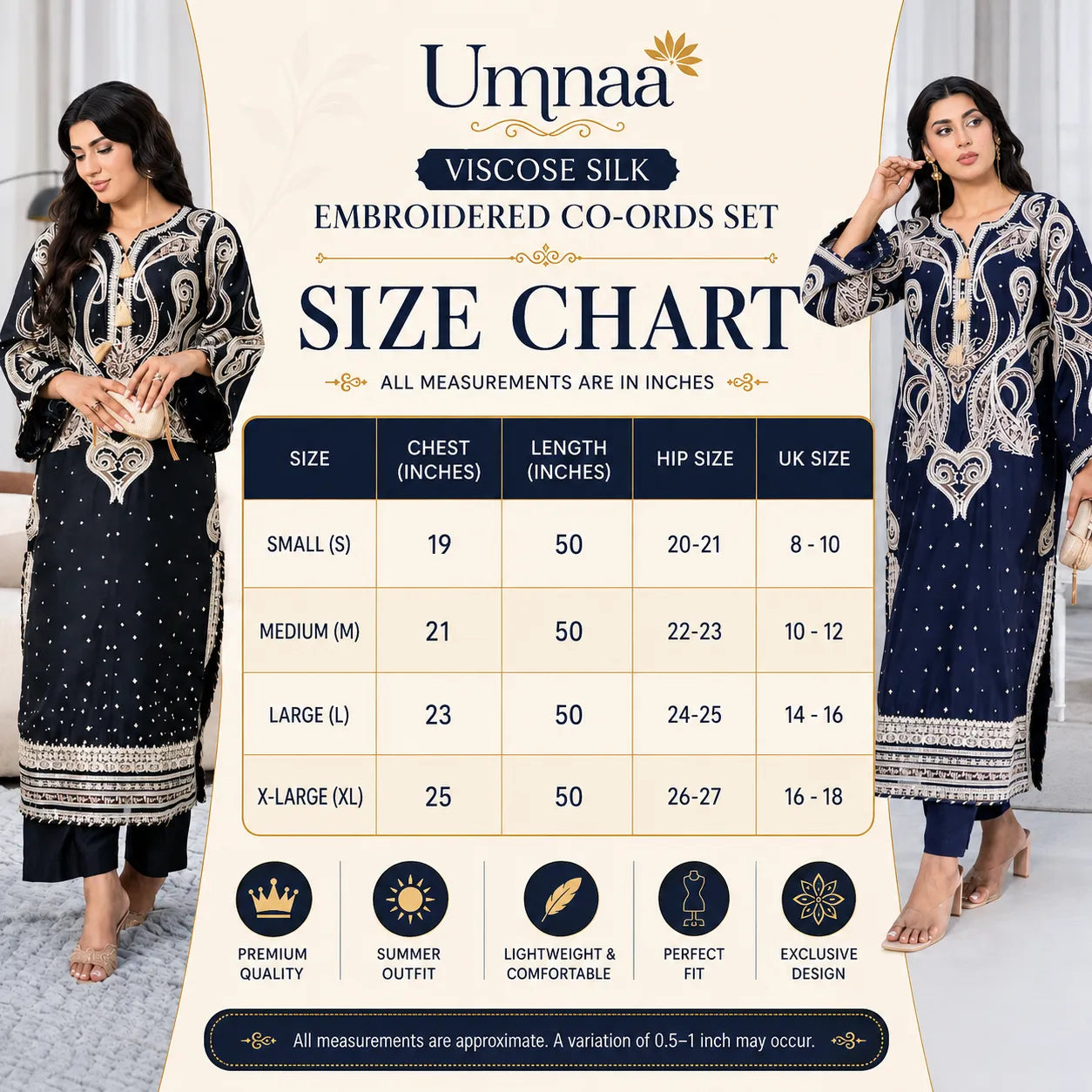 UA-286 Embroidered Viscose Silk Co-Ords Set | Umnaa