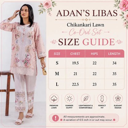 UAL-01 Chikankari Lawn Co-Ord Set | Adan's Libas