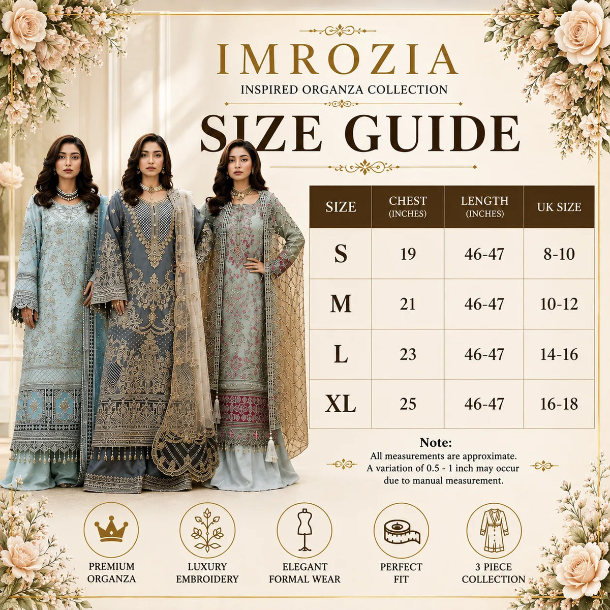 UA-271 Imrozia Inspired Luxury Organza Collection | Umnaa