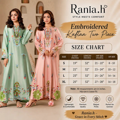 RA-40 Embroidered kaftan 2 Pc - Raniya.h