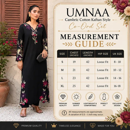 UA-237 Embroidered Kaftan Style Co-Ord Set Asian Wear | Umnaa