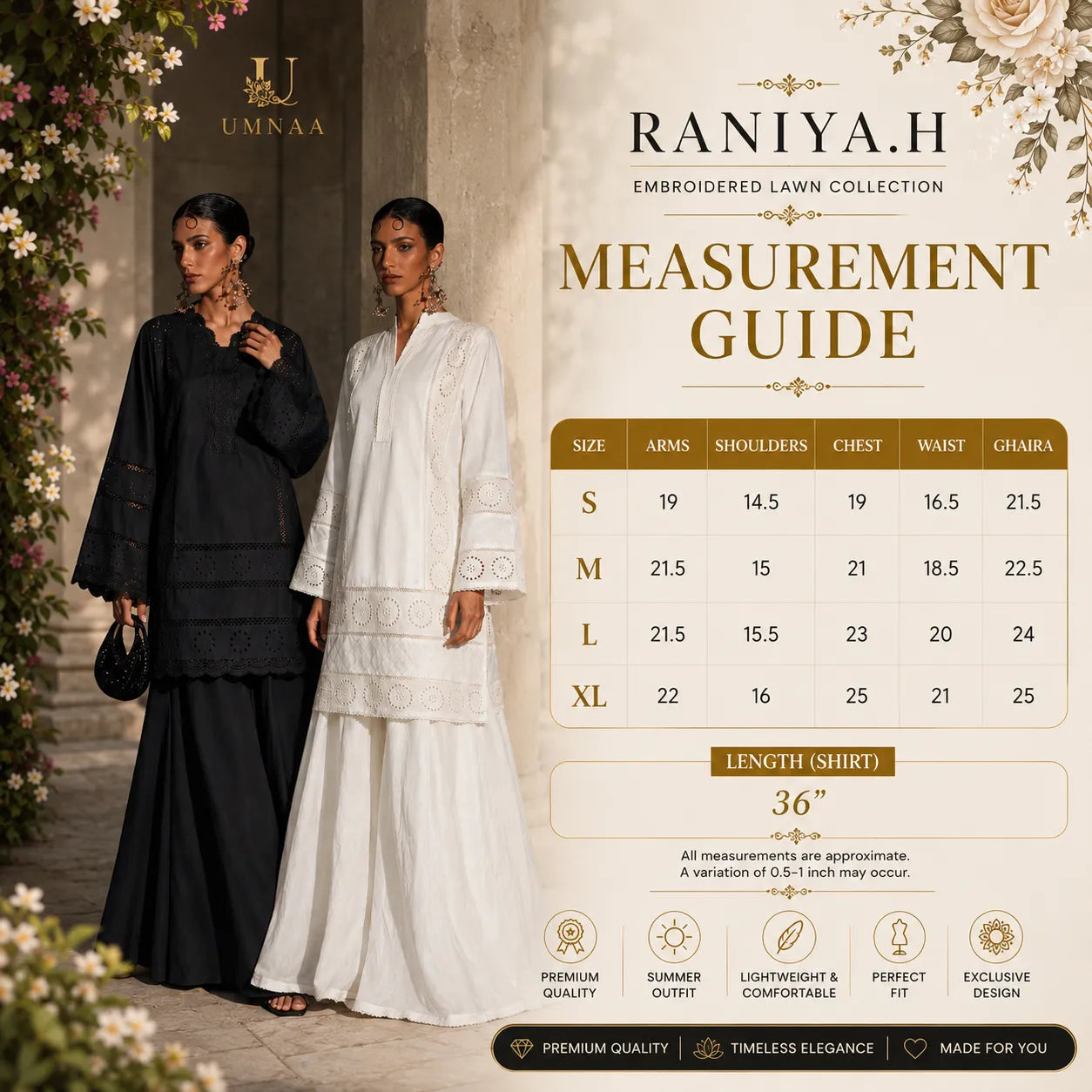 RA-35 Lawn Chikankari 2 Piece Sharara Set by Raniya.h | Premium Embroidered Summer Outfit | Women Casual & Festive Wear