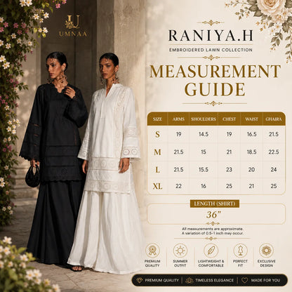 RA-35 Lawn Chikankari 2 Piece Sharara Set by Raniya.h | Premium Embroidered Summer Outfit | Women Casual & Festive Wear