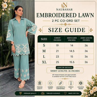 UA-233 Embroidered Lawn 2 Pc Co-Ord Set Summer Wear by Umnaa