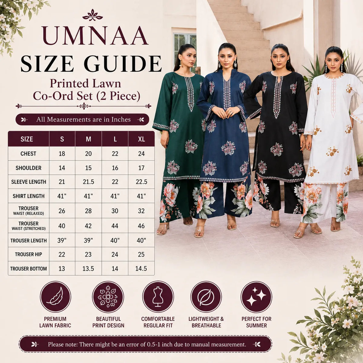 UA-227 "Reat" by Umnaa Printed Lawn Co Ord set collection| Ready to Wear Pakistani Asian clothes