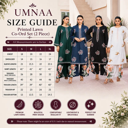 UA-227 "Reat" by Umnaa Printed Lawn Co Ord set collection| Ready to Wear Pakistani Asian clothes