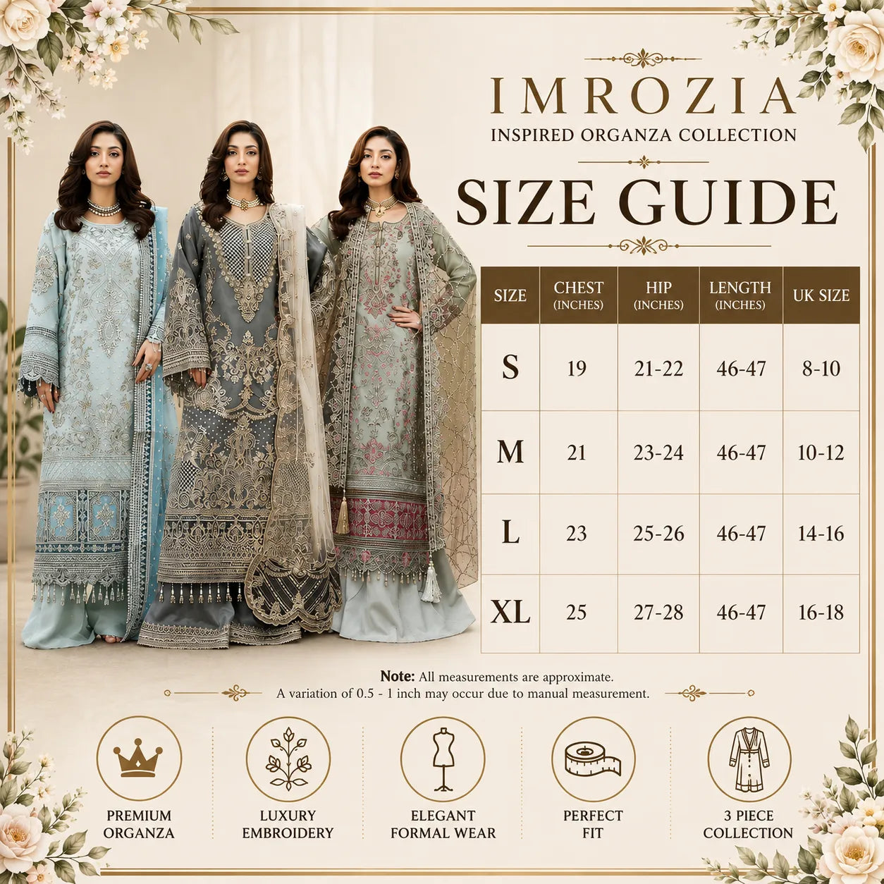 UA-271 Imrozia Inspired Luxury Organza Collection | Umnaa