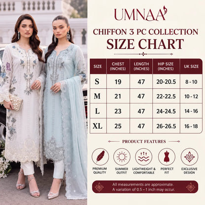 UA-297 Embroidered Luxury Chiffon Collection | Umnaa