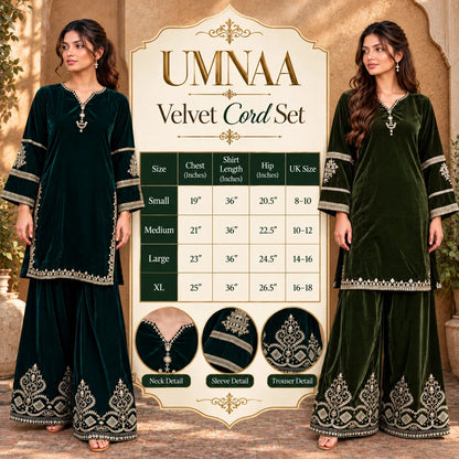 UA-315 Embroidered Farshi Shalwar Cord Set | Umnaa