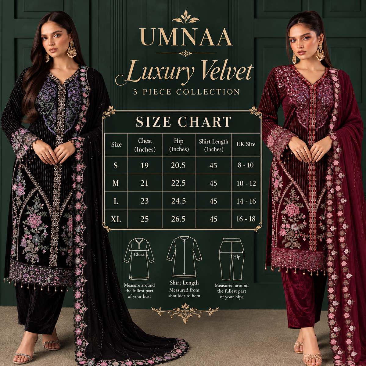 UA-314 Embroidered Luxury Velvet Collection | Umnaa