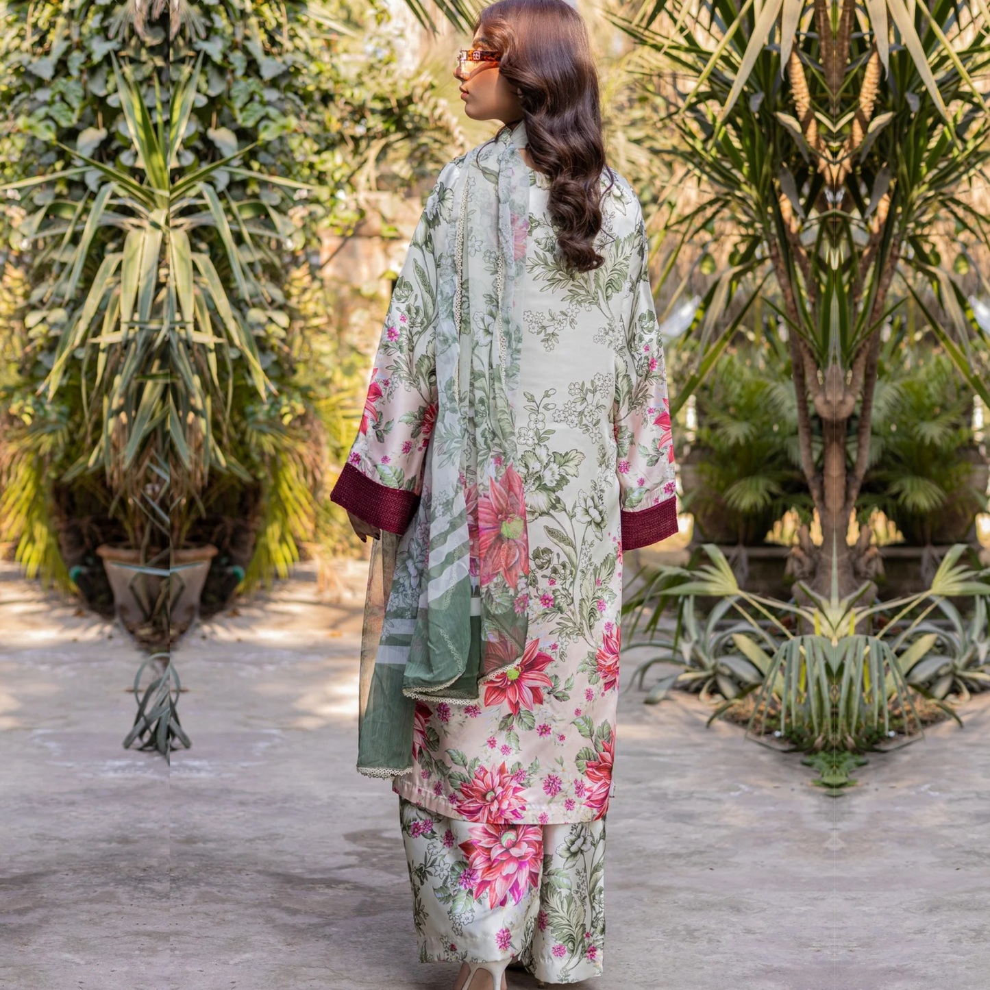 UMRZ-42 Embroidered Printed Silk Pakistani 3 Pc Dress| Ready to Wear | Rangz