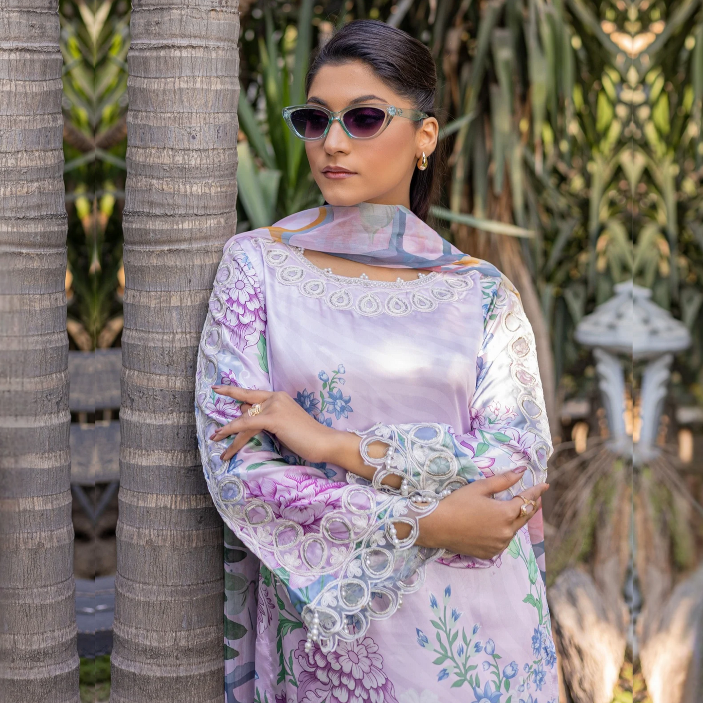 UMRZ-42 Embroidered Printed Silk Pakistani 3 Pc Dress| Ready to Wear | Rangz