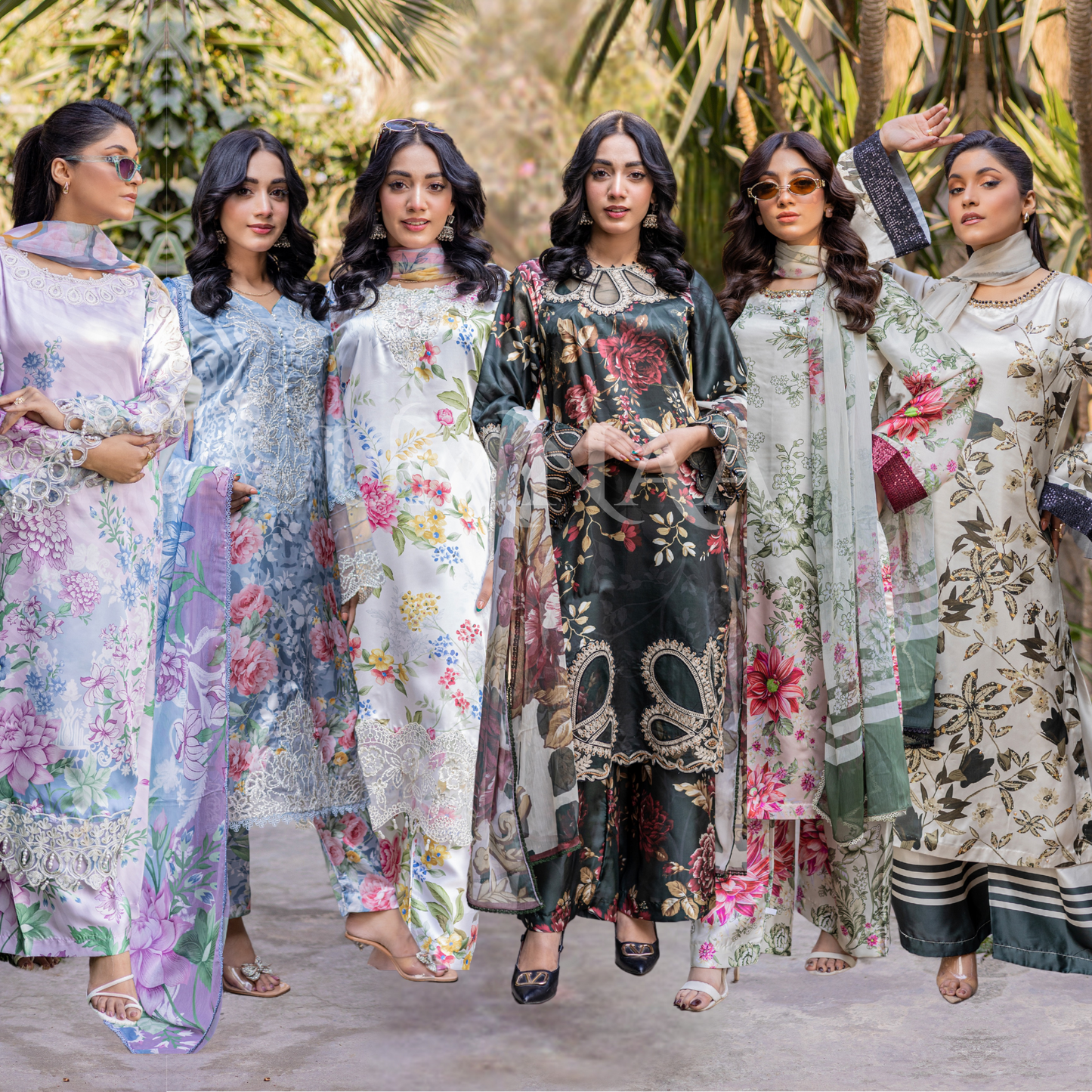 UMRZ-42 Embroidered Printed Silk Pakistani 3 Pc Dress| Ready to Wear | Rangz