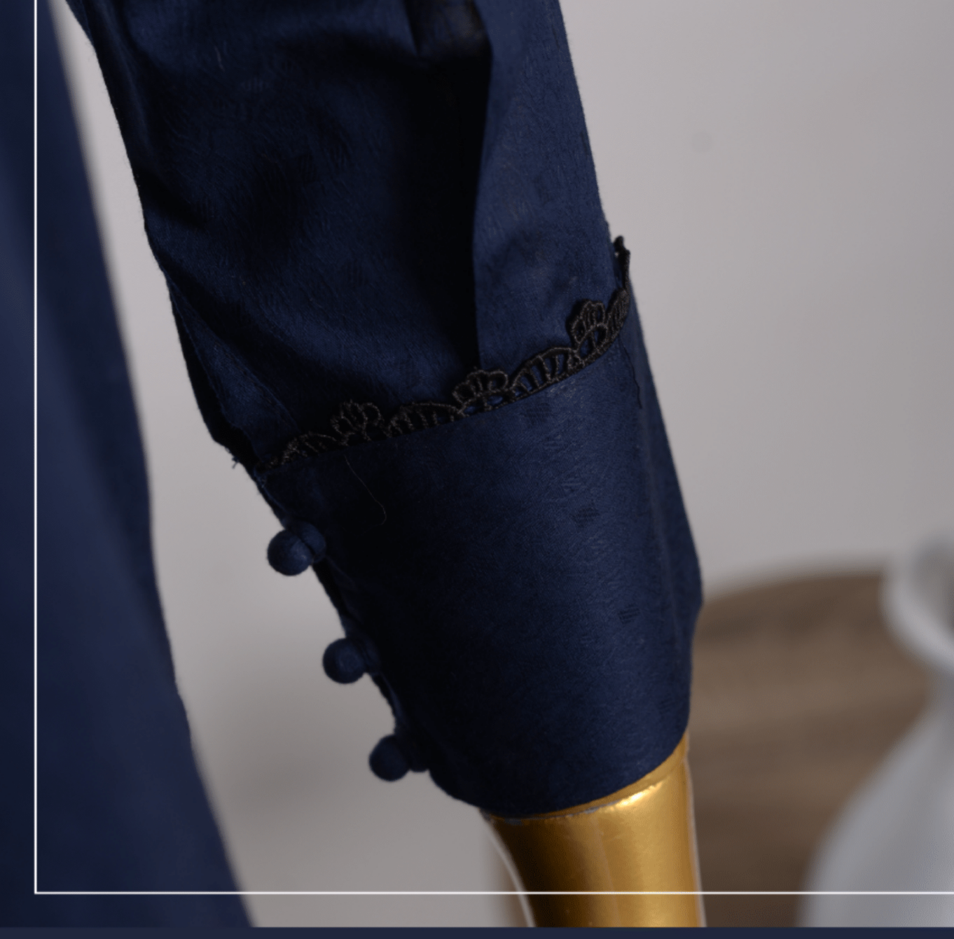 (Navy Blue) 2 Piece Ready to wear Jacquard Solids Naubahar