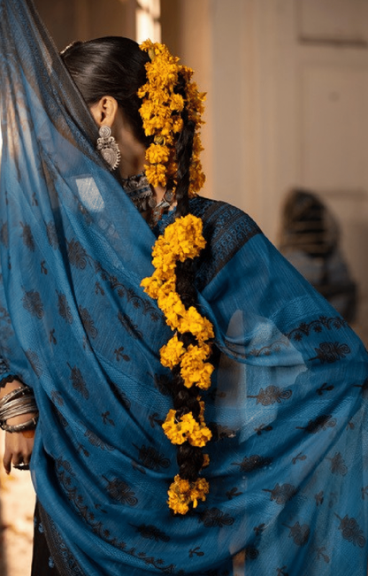 Black 3 Piece Embroidered Cotton dress - Casuallite