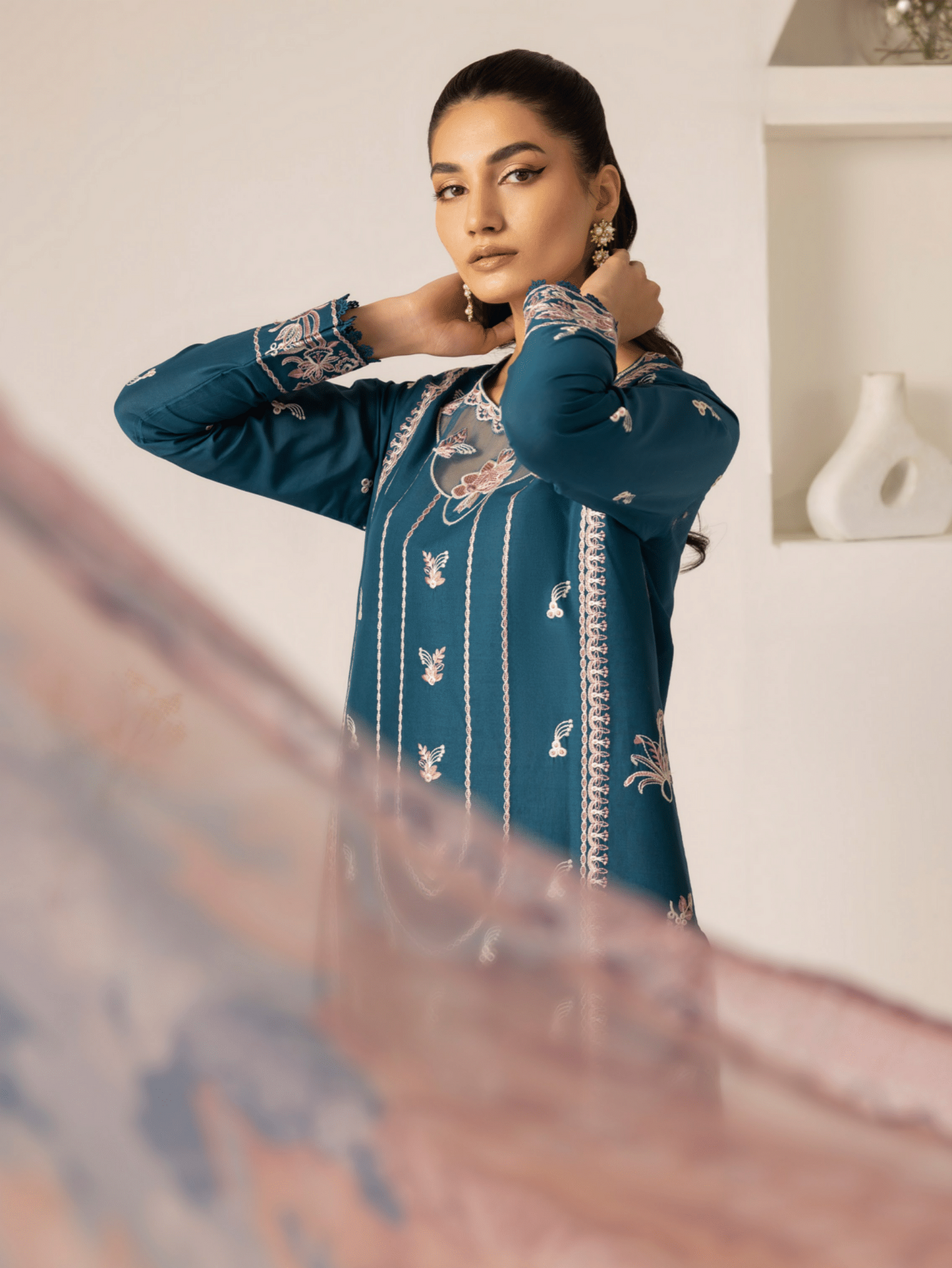 Zinc 3 Piece Embroidered Lawn Dress - Esra Fashion