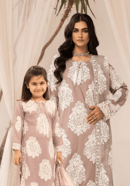 Mother & Daughter 3 PIECE EMBROIDERED LINEN COLLECTION BY SIMRANS