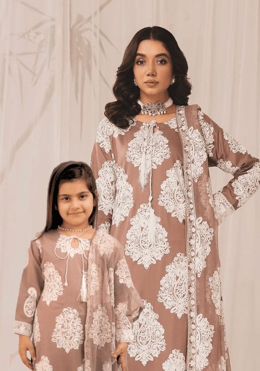 Mother & Daughter PIECE EMBROIDERED LINEN COLLECTION BY SIMRANS