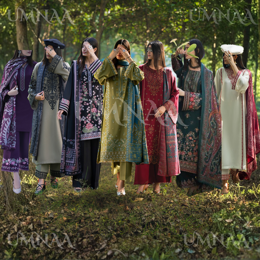 UCA-31 Embroidered Dhanak with Pashmina Shawl Winter Collection by Casuallite