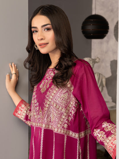 Pink 2 Piece Printed Lawn Suit By Limelight