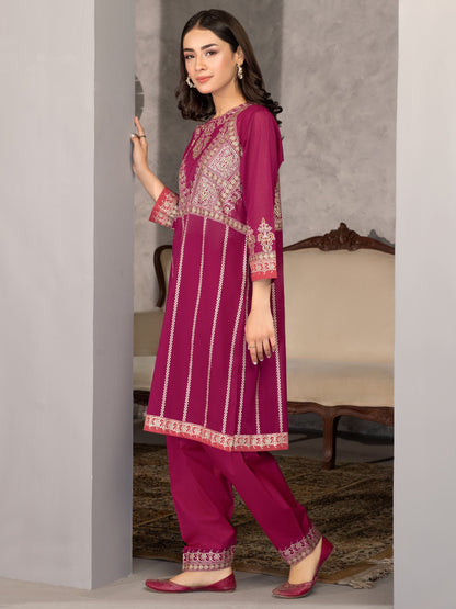 Pink 2 Piece Printed Lawn Suit By Limelight