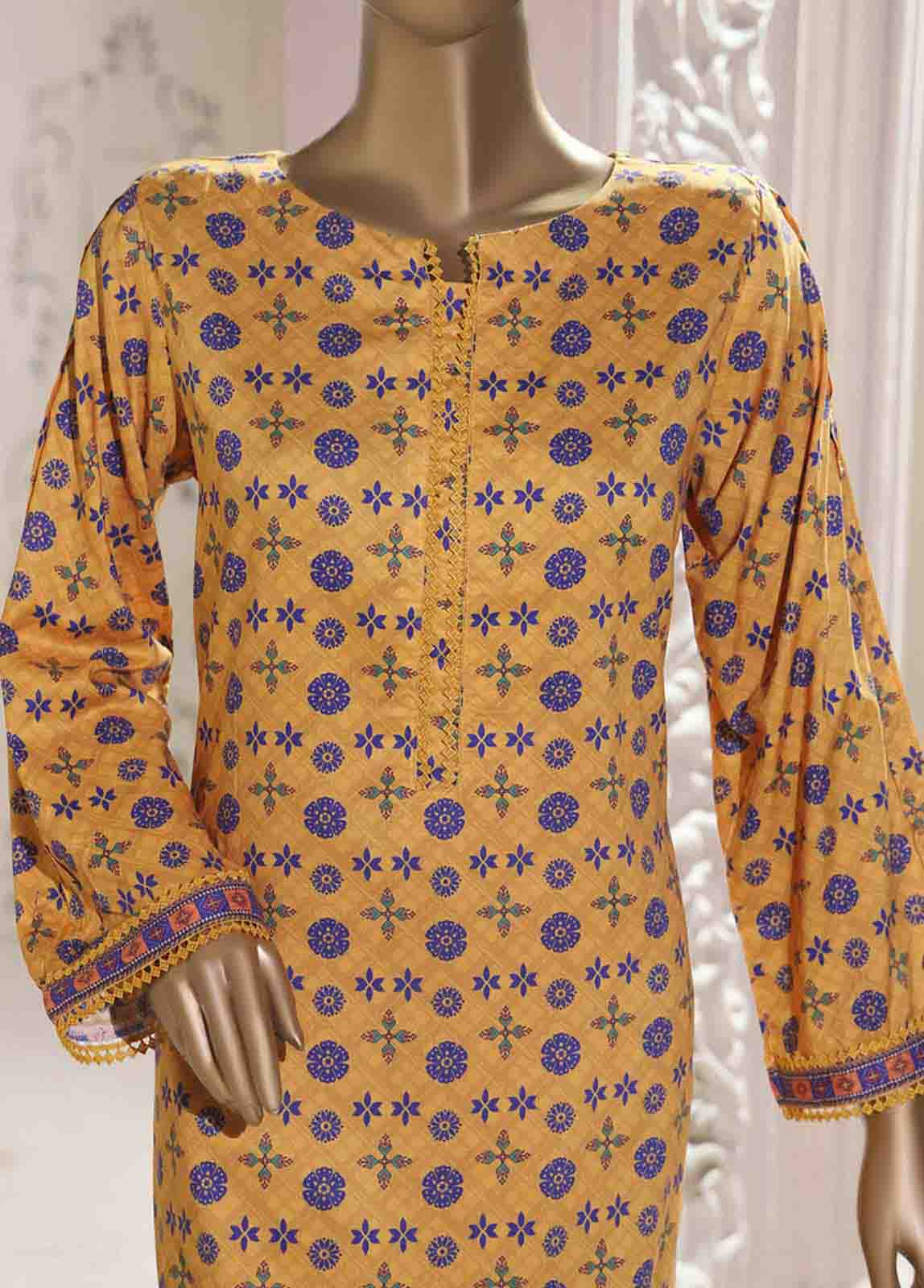 2 Piece Printed Linen Stitched Suit-Bin Saeed