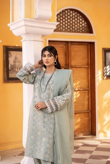 Grey 3 piece Jacquard dress