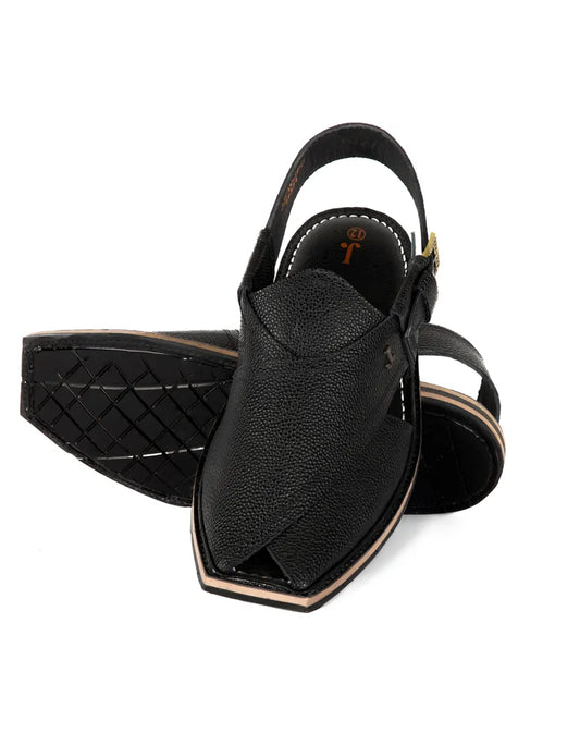 BLACK MEN PESHAWARI CHAPPAL BY J.