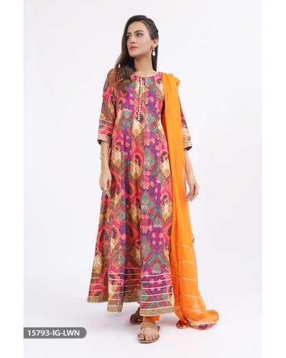Casual Printed, Beads & Lace 3Pcs Lawn Dress By Sha Posh – Umnaa