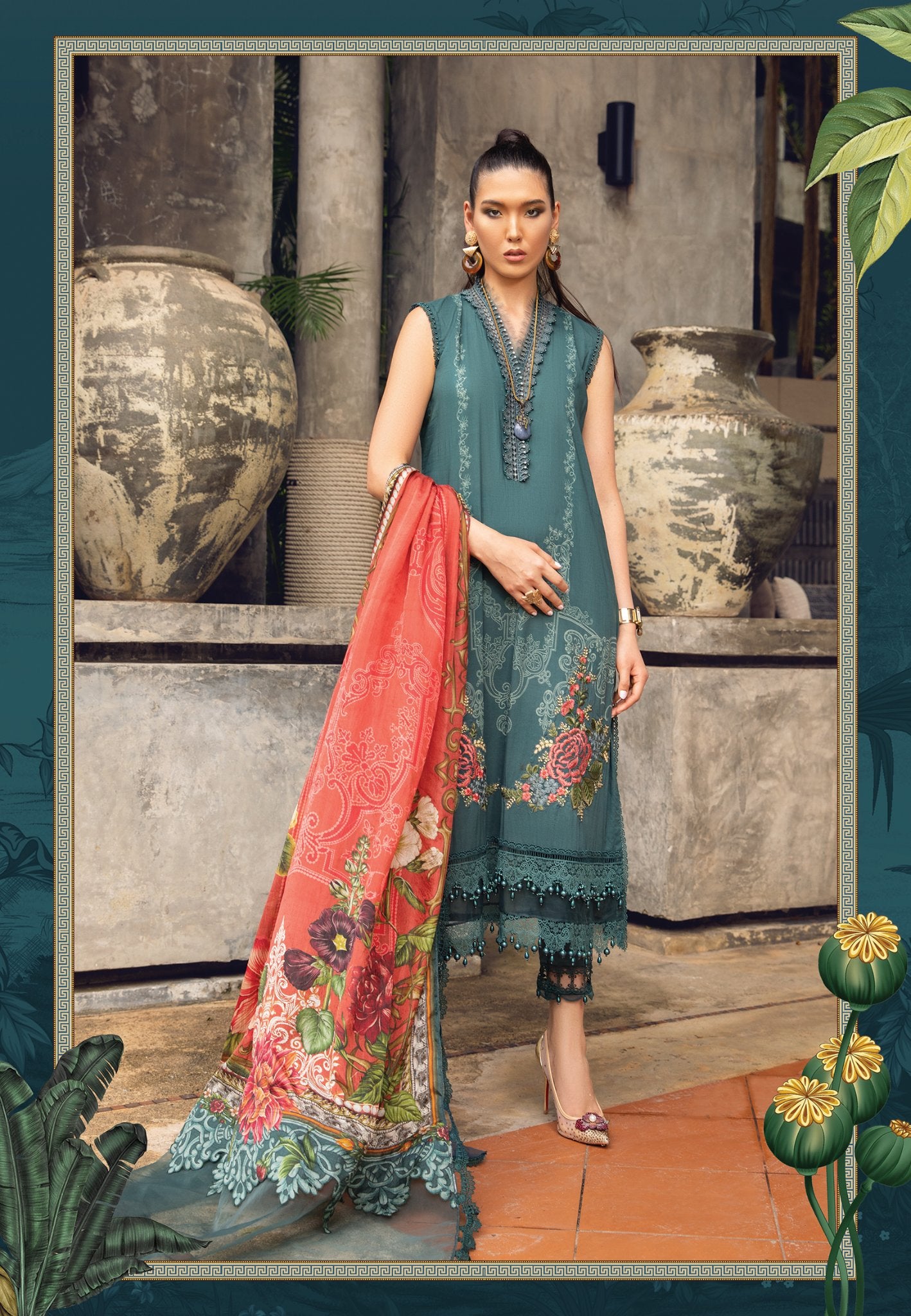 3Pcs printed suit-Maria B