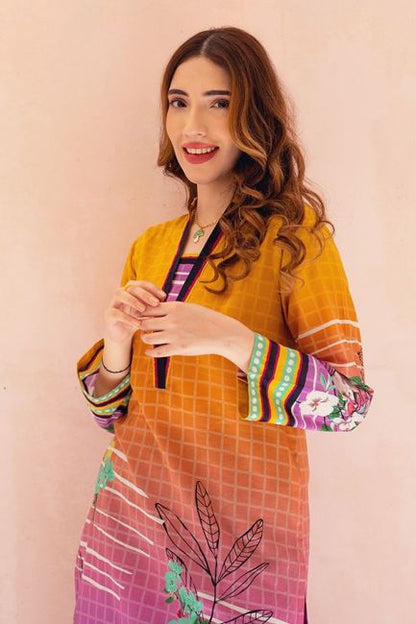 Gamboge Orange Lawn Shirt By Zellbury