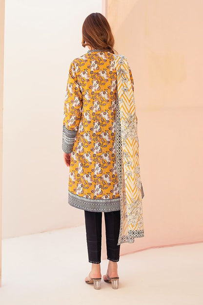 Shirt Dupatta - Crimson Mustard - Lawn Suit By Zellbury