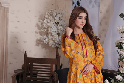 orange 2 piece lawn dress -Zainab Fazlani